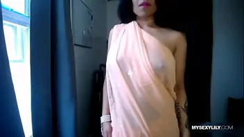 Indian babe lily dirty dress removing