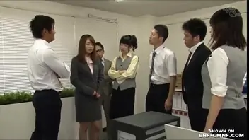 Japanese office girls in elevator